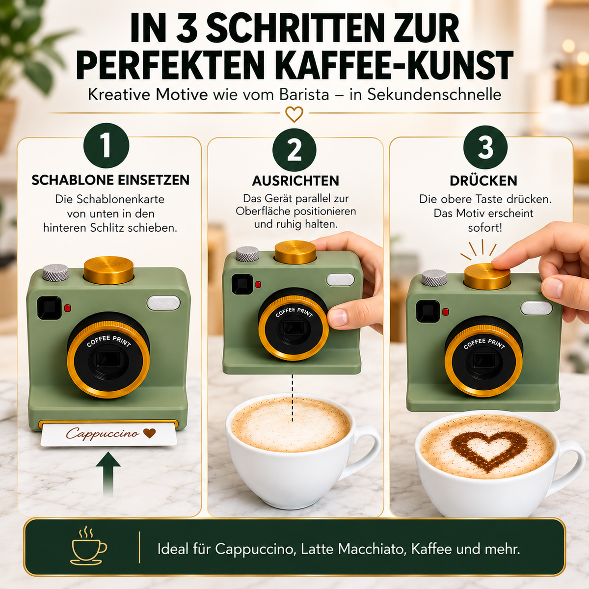 Kaffeezauber™ – Kaffeekunst auf Knopfdruck